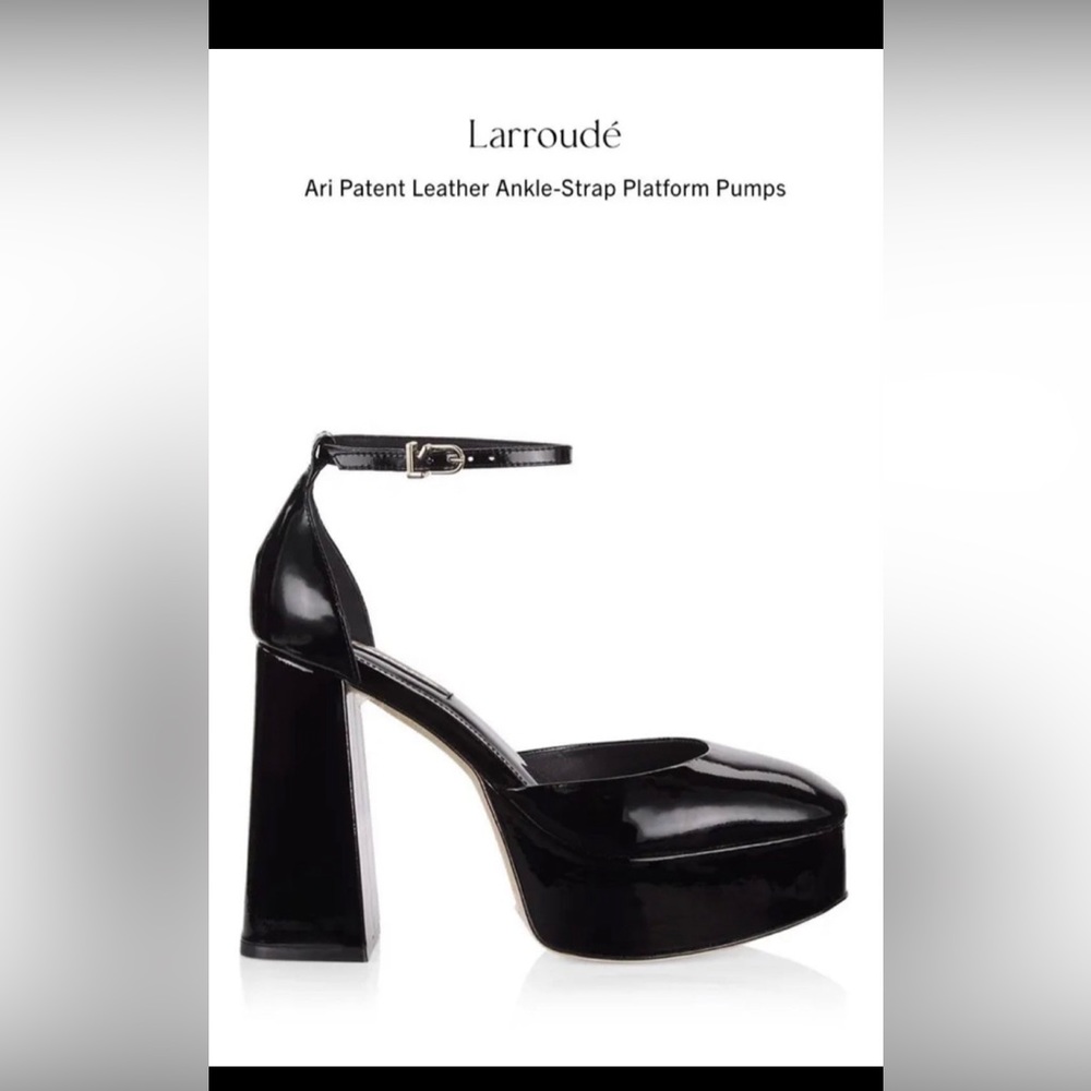 Larroudé Ari Patent Leather Ankle-Strap Platform Pumps size 11 new in box